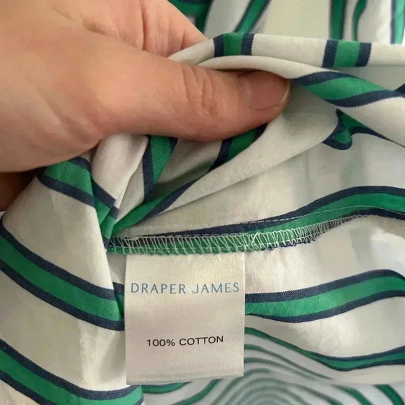 DRAPER JAMES CARLY button down shirt mini sundress with belt in bold stripe SZ M - Picture 6 of 8